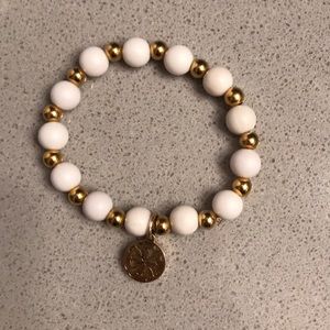 Gold and white rustic cuff